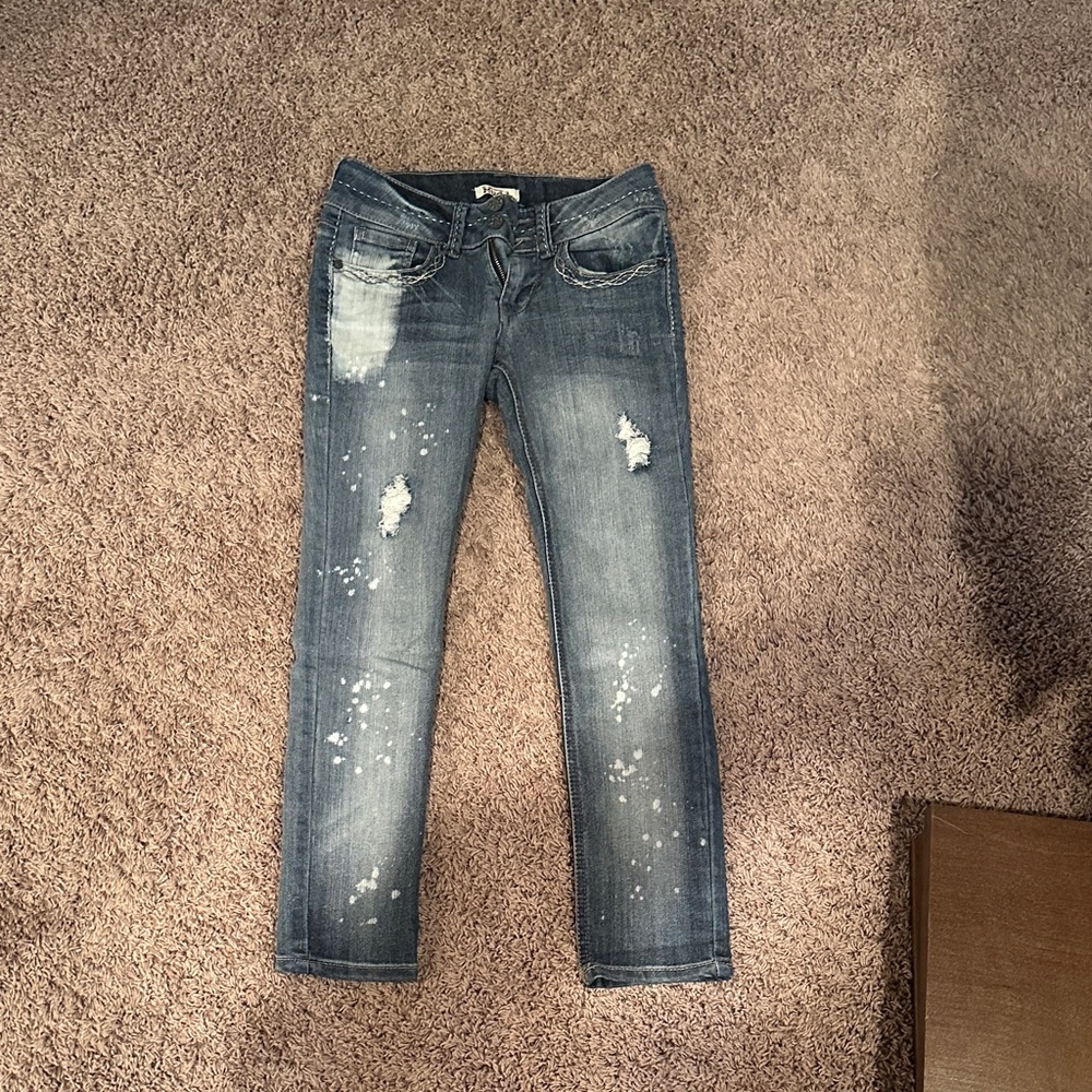 Mudd Women's Distressed Skinny Jeans - Blue